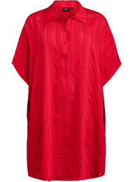 Strandkaftan med krage og knappelukking, True Red 