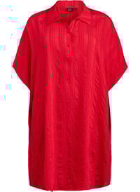 Strandkaftan med krage og knappelukking, Rød Strandkaftan med krage og knappelukking