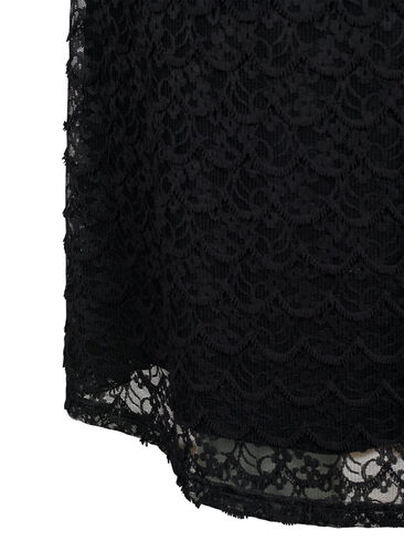 Kortermet blondekjole med brede volanger, Black, Packshot image number 3