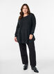 Lang strikkebluse med kuleknapper, Gr&aring;, Model image number 1