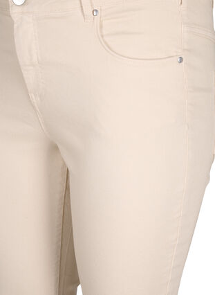 Emily jeans med normal midje og smal passform, Oatmeal, Packshot image number 2