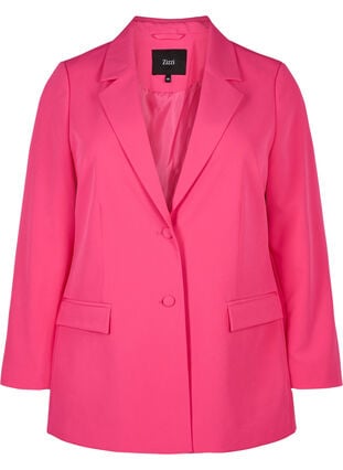 Klassisk blazer med knappelukking, Pink Yarrow, Packshot image number 0