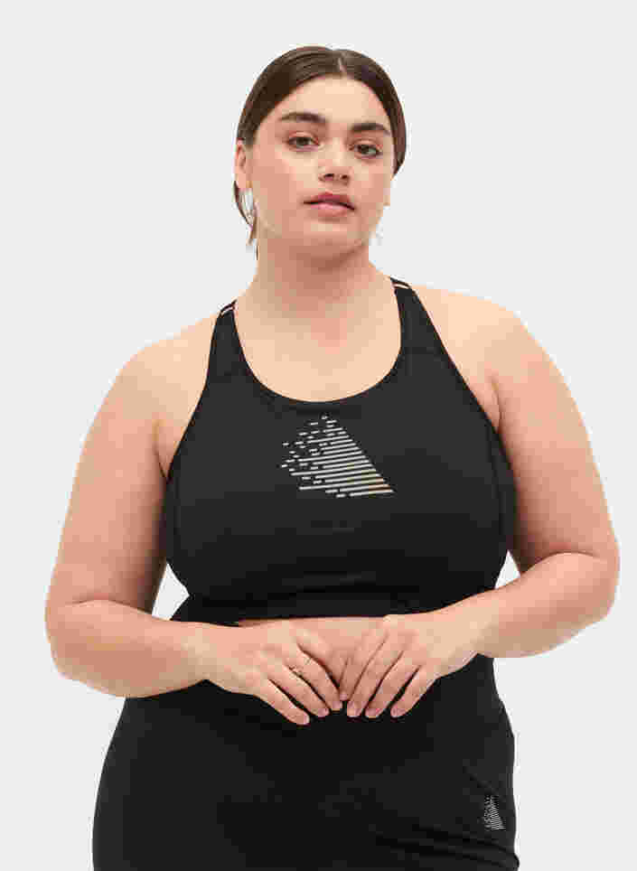 Sports-BH med krysset rygg, Black, Model