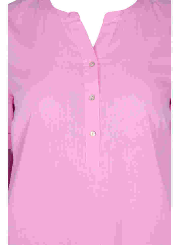 Lang skjortekjole med korte ermer, Begonia Pink, Packshot image number 2