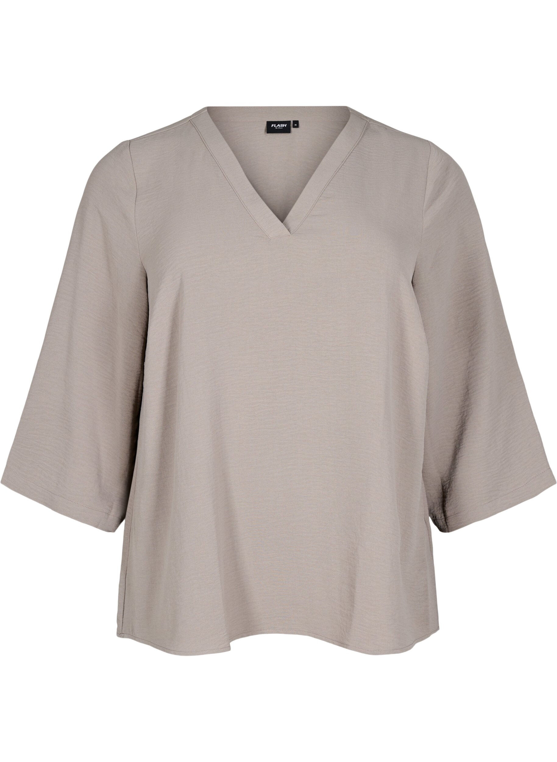 ZizziBluse med 3/4 ermer, Beige, Packshot image number 0