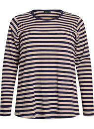 Stripete bluse med lange ermer, Simply T. w. Stripe
