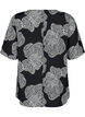 Short sleeve Viscose Bluse med utskrift, Svart, Packshot image number 1