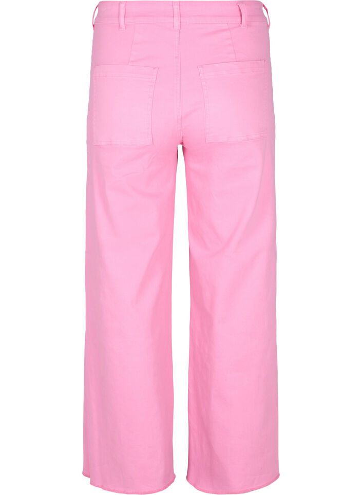 Flared jeans med h&oslash;yt liv, Rosa, Packshot image number 1