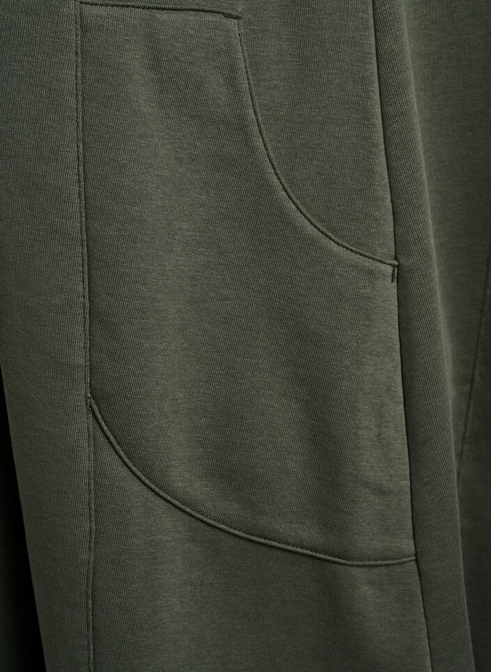 Jerseykjole med korte ermer og lommer, Gr&oslash;nn, Packshot image number 3