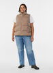 Kort puffvest med h&oslash;y krage, Brun, Model image number 1