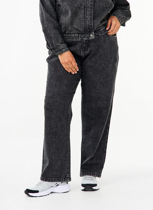 Zizzi Løse jeans med avkortet lengde, Grå, Model image number 2