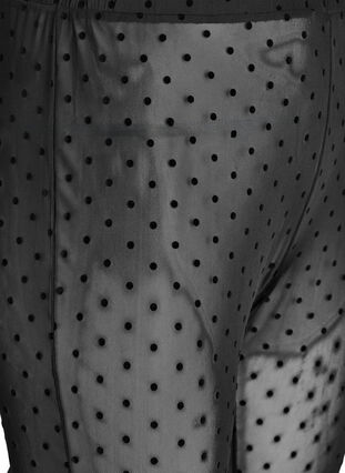 Zizzi Mesh-leggings med velurdotter, Svart, Packshot image number 2