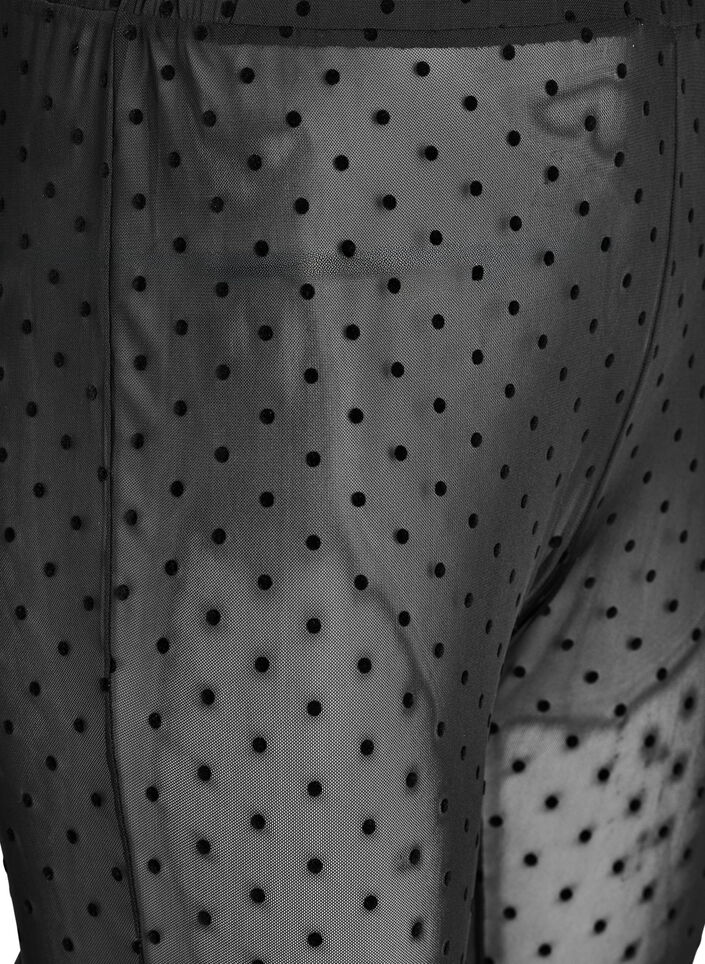 Mesh-leggings med velurdotter, Svart, Packshot image number 2