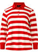 Langermet poloskjorte med striper, Rød, Packshot image number 0