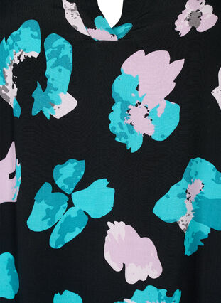 Langarmet viskosebluse med trykk, Blue AOP, Packshot image number 2