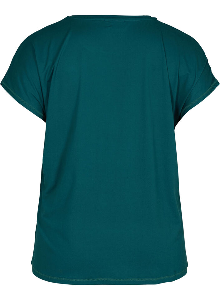 Ensfarget t-skjorte til trening, Grønn, Packshot image number 1