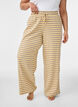 Stripete pyjamasbukser med h&oslash;y midje og vide ben, Gul, Model image number 2