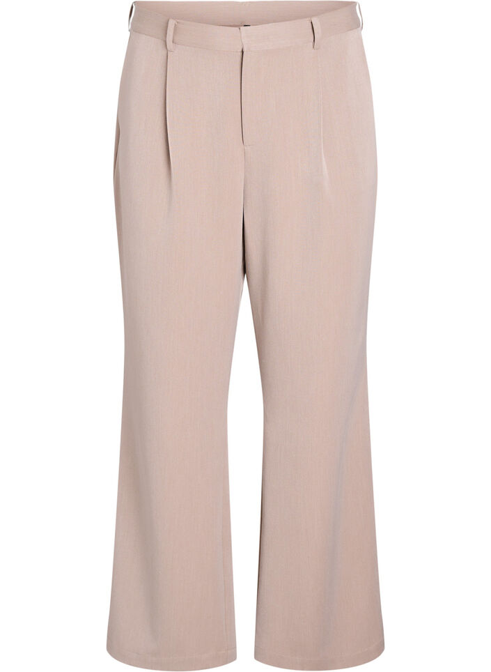 Høytlivs dressebukser med rette ben, Brun, Packshot image number 0