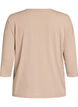 Jersey bluse med 3/4 ermer, Beige, Packshot image number 1
