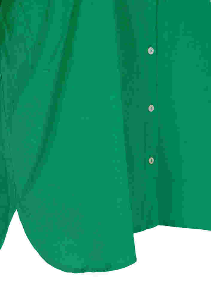 Bluse med 3/4-ermer og knapper, Jolly Green, Packshot image number 3