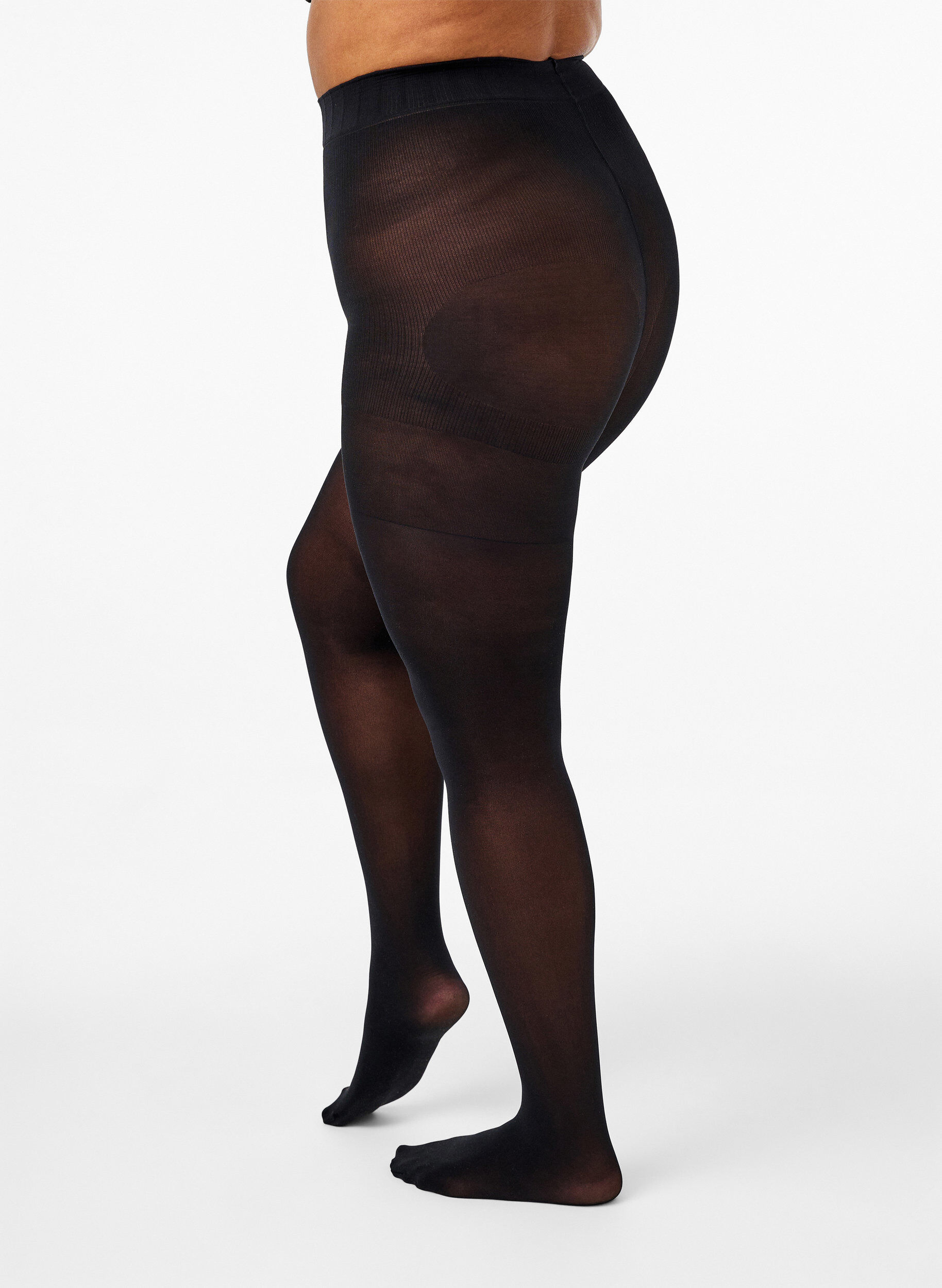 ZizziStr&oslash;mpebukser 60 denier med push-up og shape-effekt, Svart, Model image number 2