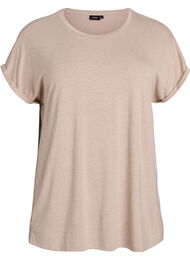 Loose t-skjorte med rund hals, Fossil Mélange