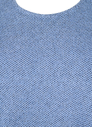 Melange Bluse med rund hals og lange ermer, Blue Bonnet, Packshot image number 2