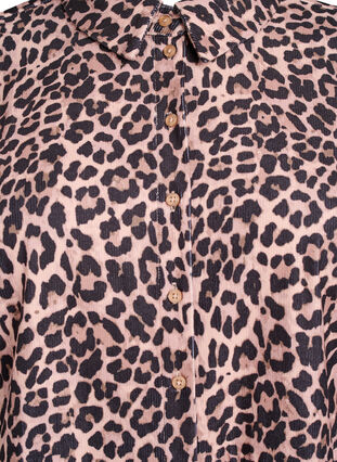 Zizzi Fløyelskjole med leopardmønster, Brun, Packshot image number 2