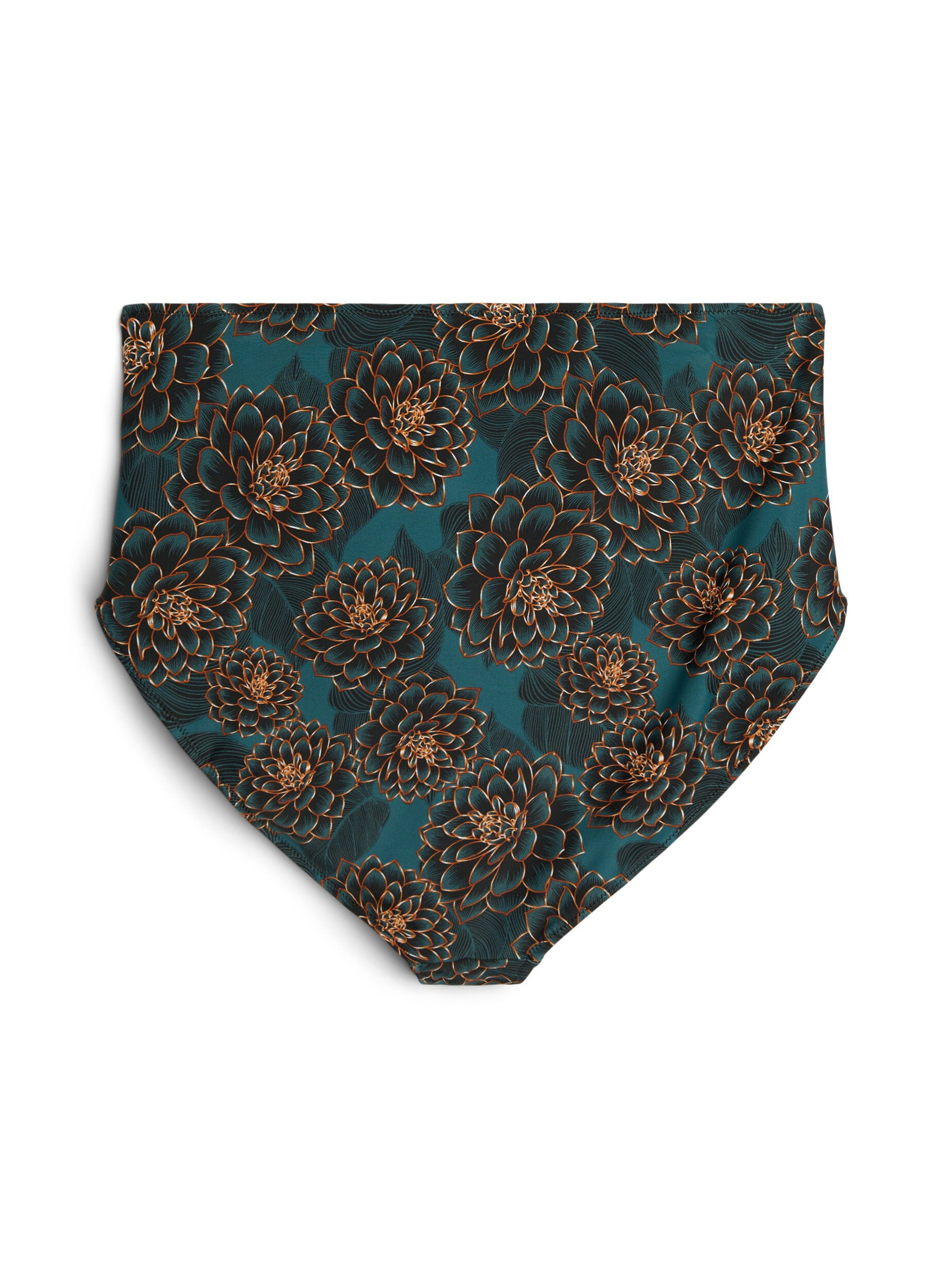 Zizzi Bikinitruser med trykk og h&oslash;y midje, Bl&aring;, Packshot image number 1