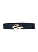Elastisk belte med gullfarget spenne, Black w. Gold Buckle, Packshot image number 0