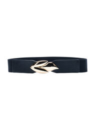 Elastisk belte med gullfarget spenne, Black w. Gold Buckle