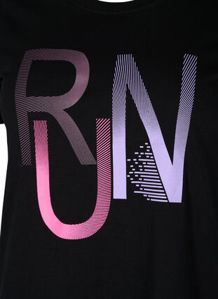 Trenings-t-skjorte med trykk, Black Run, Packshot image number 2