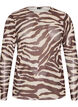 Meshbluse med trykk, Brun, Packshot image number 0
