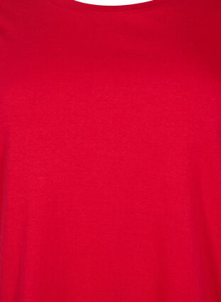 T-skjorte i bomull med broderi anglaise, Tango Red, Packshot image number 2