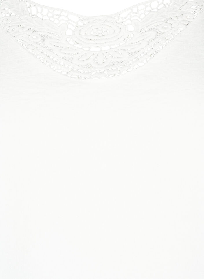 Bluse i viskose med heklede detaljer, Bright White, Packshot image number 2
