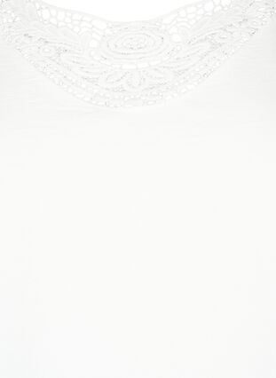 Bluse i viskose med heklede detaljer, Bright White, Packshot image number 2