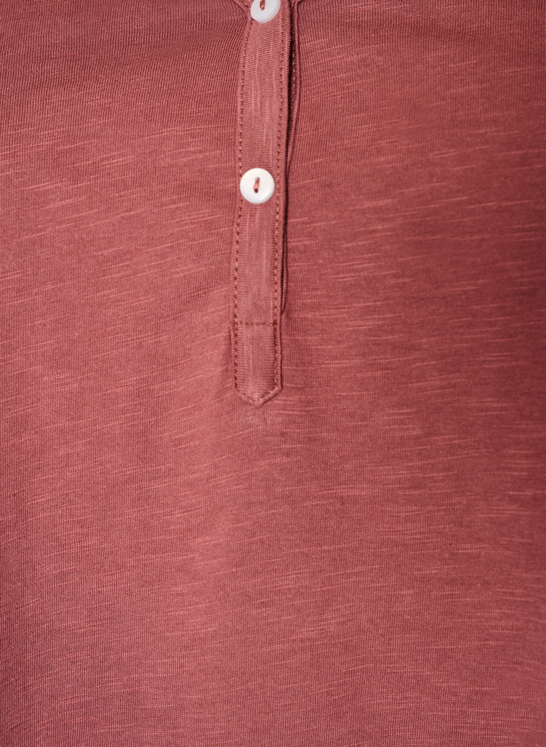 ZizziT-skjorte med knappdetalj, Brun, Packshot image number 2