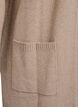 Ribbestrikket cardigan med lommer, Beige, Packshot image number 3