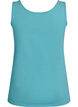 Ensfarget basic topp i bomull, Blå, Packshot image number 1
