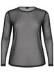 Bluse i mesh med lange ermer, Svart, Packshot image number 0