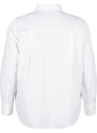 Zizzi Klassisk skjorte med broderte hjerter, Bright Wh.W. Blue H., Packshot image number 1