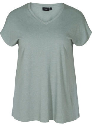 T-skjorte med v-hals, Balsam Green, Packshot image number 0