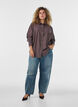 Viskoseskjorte med gullknapper, Brun, Model image number 1