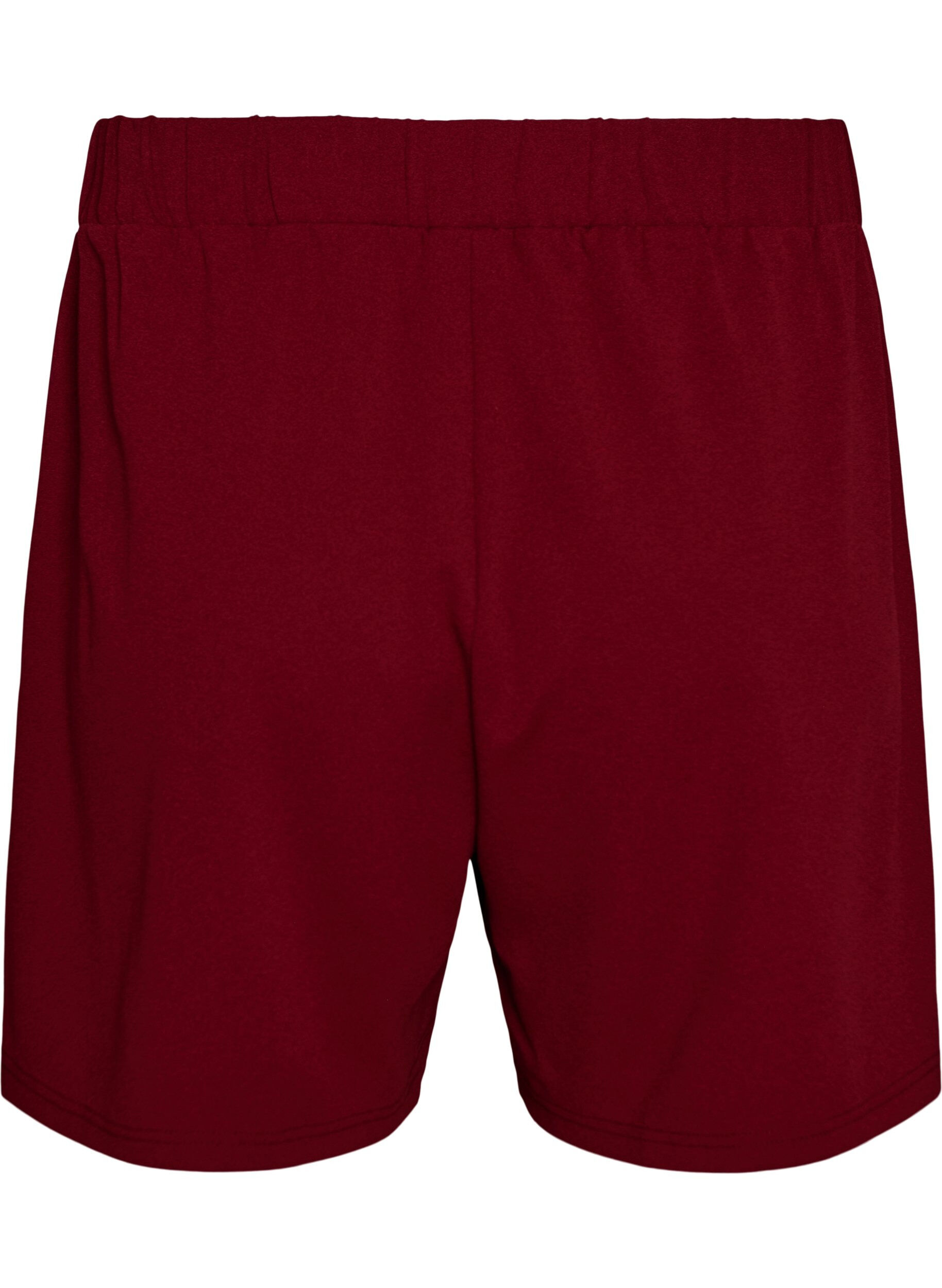 Zizzi L&oslash;stsittende shorts med lommer, M&oslash;rk Bordeaux, Packshot image number 1