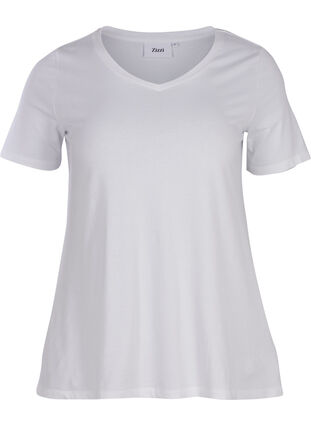 Zizzi Basis t-skjorte, Bright White, Packshot image number 0