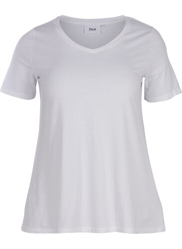 Zizzi Basis t-skjorte, Bright White, Packshot image number 0