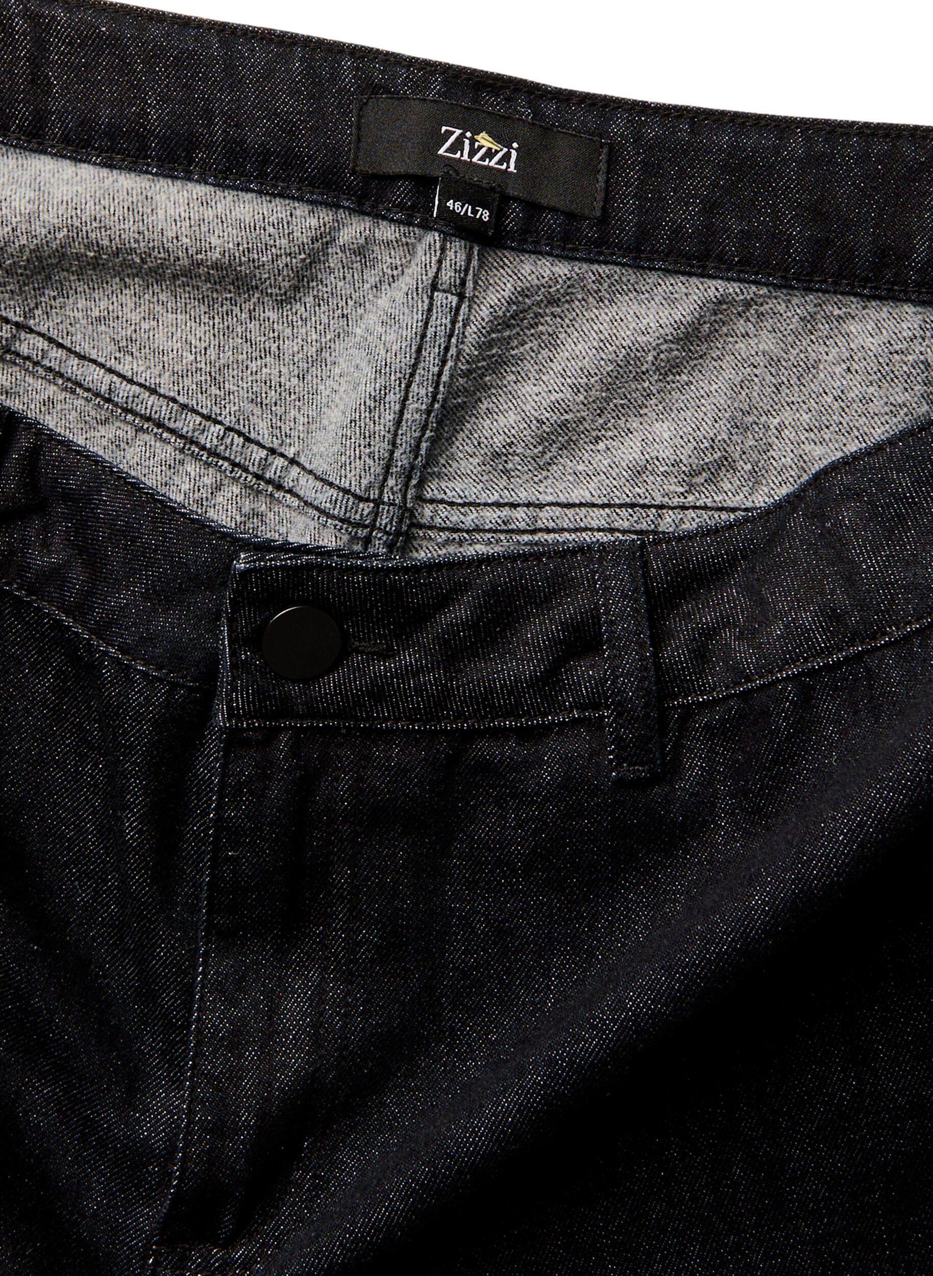Zizzi Wide fit jeans med en myk, b&oslash;rstet innside, Svart, Packshot image number 4