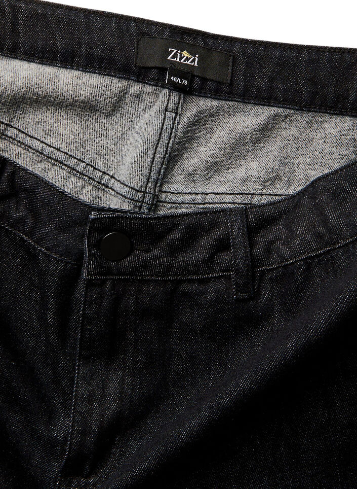 Wide fit jeans med en myk, b&oslash;rstet innside, Svart, Packshot image number 4