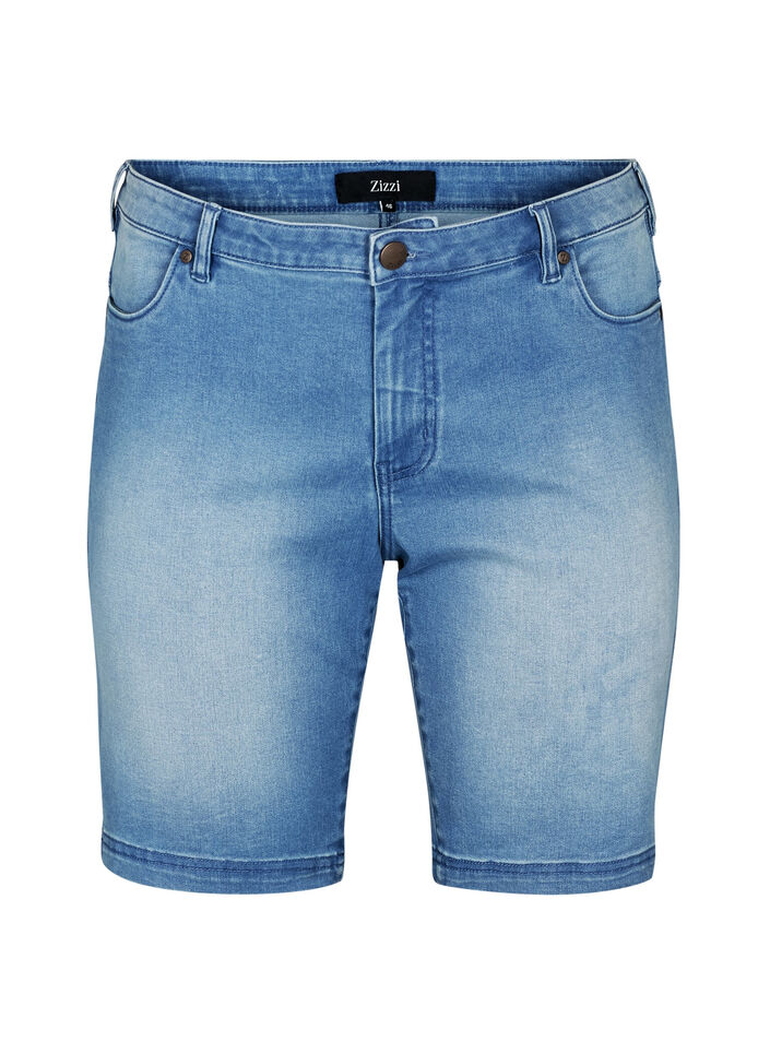 Slim fit Emily shorts med normal midje, Blå, Packshot image number 0
