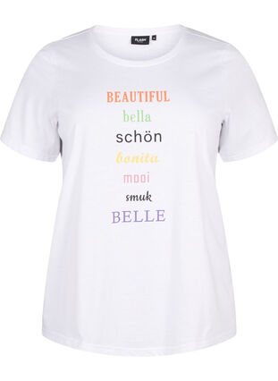 Zizzi FLASH - T-skjorte med motiv, Bright White, Packshot image number 0